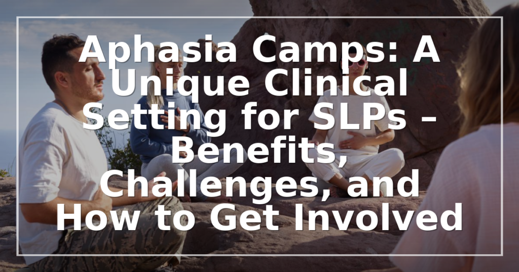 Aphasia Camps: A Unique Clinical Setting for SLPs – Benefits, Challenges, and How to Get Involved