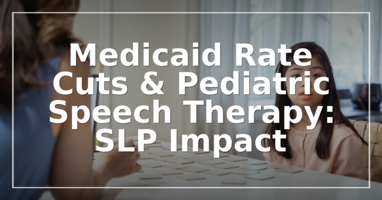 Medicaid Rate Cuts & Pediatric Speech Therapy: SLP Impact