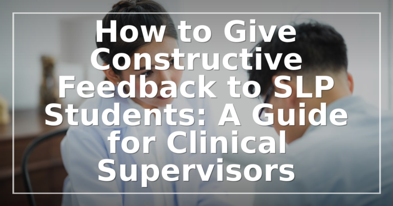 How to Give Constructive Feedback to SLP Students (2026)