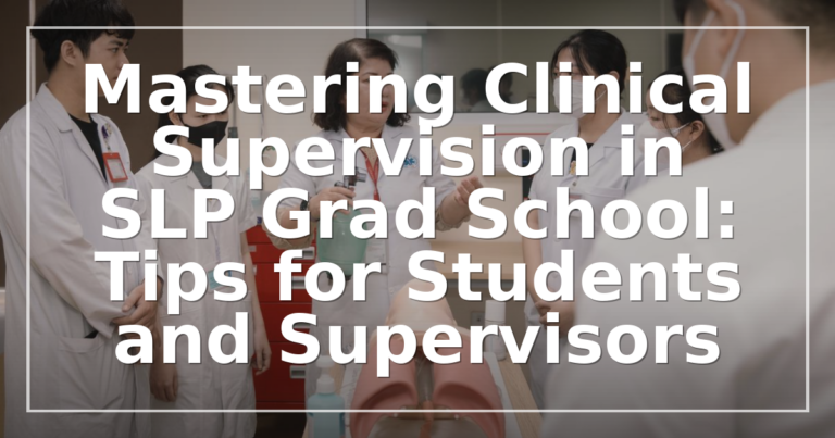 SLP Clinical Supervision: Tips for Students & Supervisors