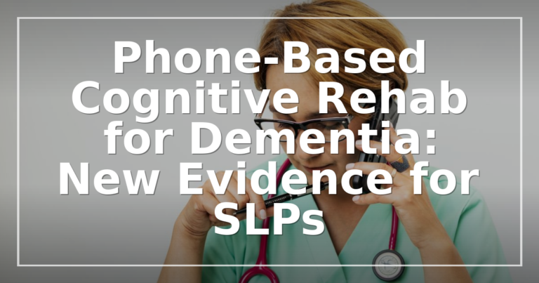 Phone Cognitive Rehab for Dementia: New SLP Evidence 2026