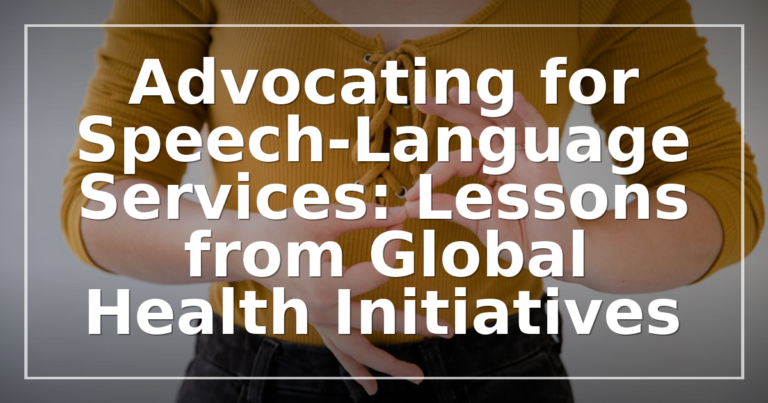 Speech-Language Advocacy: Global Health Lessons for SLPs
