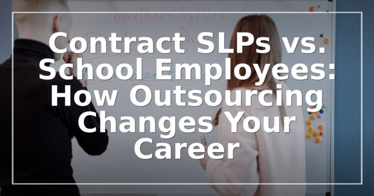 Contract SLP vs School SLP: How Outsourcing Affects Your Career