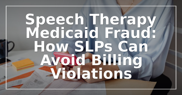 Speech Therapy Medicaid Fraud: How SLPs Can Avoid Billing Violations