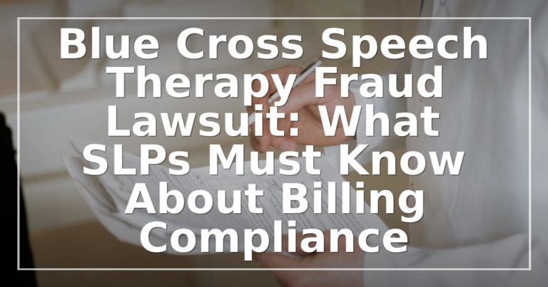 Blue Cross SLP Fraud Lawsuit: Billing Compliance Guide