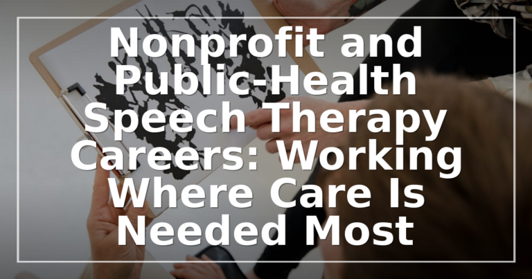 Nonprofit SLP Jobs: Community & Public-Health Careers
