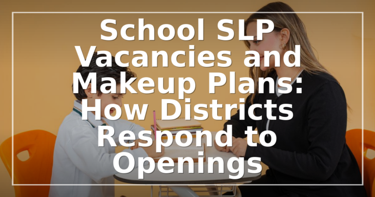 School SLP Vacancies: How Districts Cover Openings