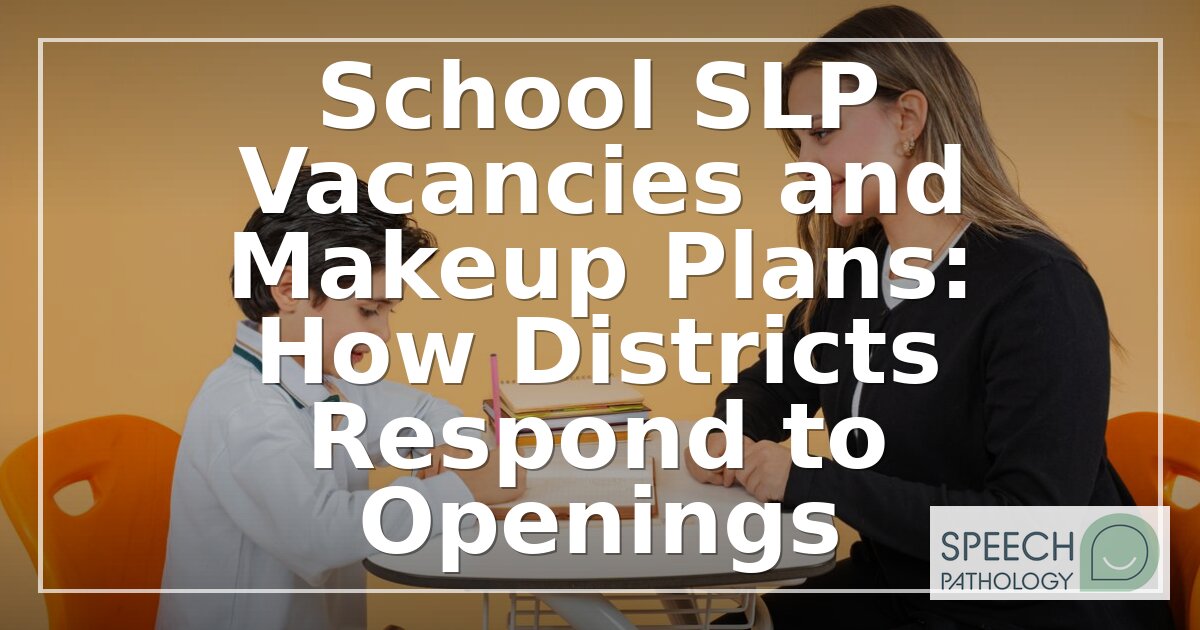 School SLP Vacancies: How Districts Cover Openings