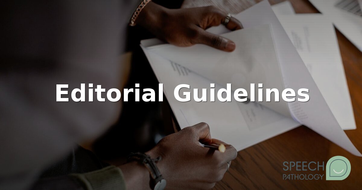 Editorial Guidelines