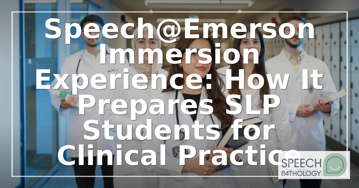 Speech@Emerson Immersion: Cost, Schedule & Requirements